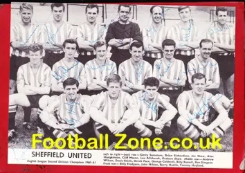 Sheffield United Football Team Picture Multi Autographed 1960/61