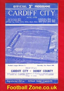 Cardiff City v Derby County 1959