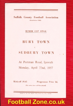 Bury Town v Sudbury Town 1957 – Senior Cup Final at Ipswich