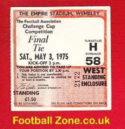 West Ham United v Fulham 1975 - FA Cup Final Ticket