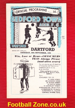 Bedford Town v Dartford 1952 – 1950’s Programme