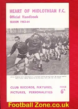 Heart Of Midlothian Hearts Football Handbook 1963 - 1964