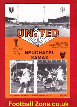 Dundee United v Neuchatel Xamax 1985 – UEFA Cup Swiss Team