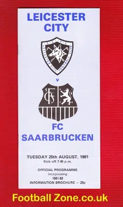 Leicester City v Saarbrucken 1981 – Germany Team