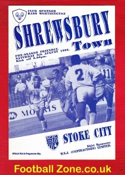 Shrewsbury Town v Stoke City 1992 - Pre Season Friendly