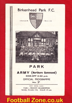Birkenhead Park Rugby v Army Northern Command 1954