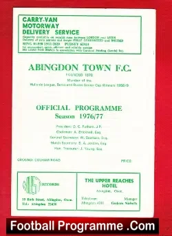 Abingdon Town v Moreton Town 1976 - football programme