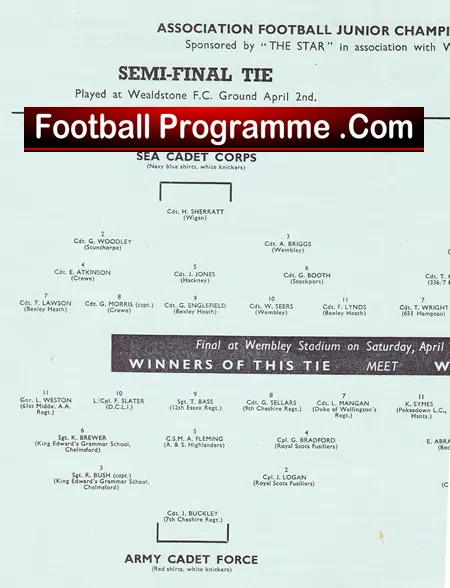 Army Cadet Force v Sea Cadet Corps – Junior Final + Boxing 1948