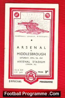 Arsenal v Middlesbrough 1949