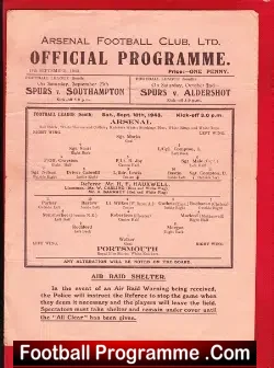 Arsenal v Portsmouth 1943 – War Time Issue