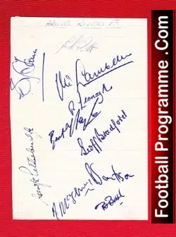 Bristol Rovers Football Team Sheet Multi Autographs 1953 - 1954 - football memorabilia