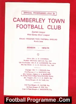 Camberley Town v Sucy 1973 – France – French