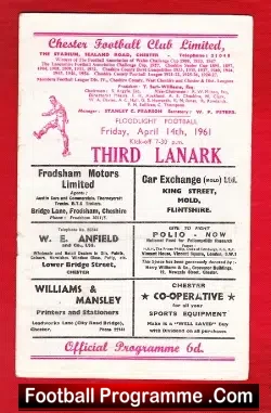 Chester v Third Lanark 1961 – Floodlight Friendly Match