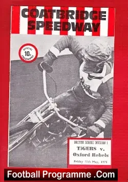 Coatbridge Speedway v Oxford Rebels 1973 - speedway programme