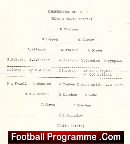 Corinthian Casuals v Kjobenhavns Boldklub 1947 – at Dulwich