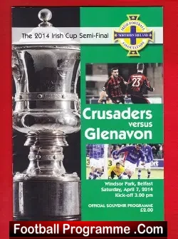 Crusaders v Linfield 2014 - Irish Cup Semi Final - football programme