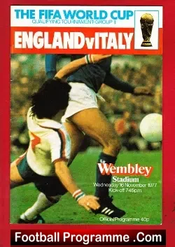England v Italy 1977