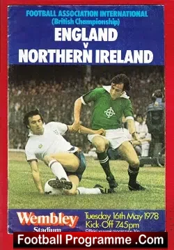 England v Northern Ireland 1978