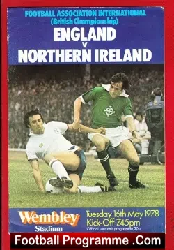 England v Northern Ireland 1978