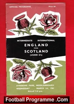 England v Scotland 1961 – Under 23 at Middlesbrough Denis Law