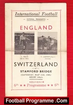 England v Switzerland 1946 - at Chelsea - Pirate Programme - football programme