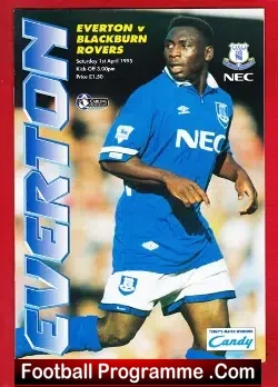 Everton v Blackburn Rovers 1995 - football programme