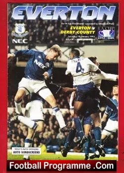 Everton v Derby County 1995 - football programme