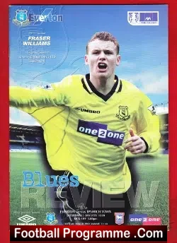 Everton v Ipswich Town 1999 - football programme