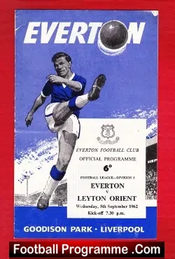 Everton v Leyton Orient 1962 - football programme