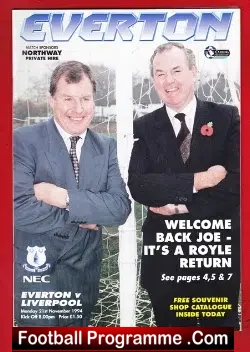 Everton v Liverpool 1994 - football programme