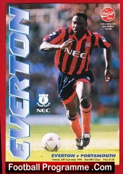 Everton v Portsmouth 1994 - football programme