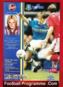 Everton v Scunthorpe United 1997 - football programme