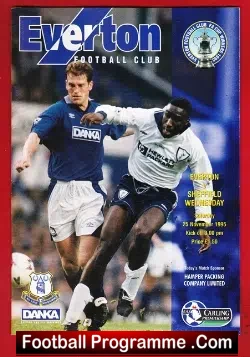 Everton v Sheffield Wednesday 1995 - football programme
