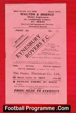 Eynesbury Rovers v Crittall Athletic 1954 – Eastern Counties