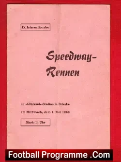Germany Speedway Programme 1963 – Rennen Deutschland