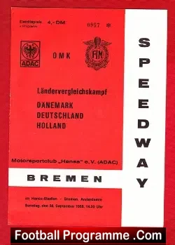 Germany Speedway v Denmark Holland 1969 – Bremen