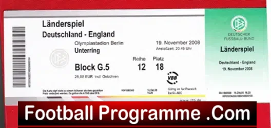 Germany v England 2008 – Football Ticket