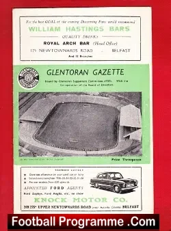 Glentoran v Ards 1957 - football programme