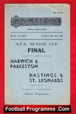 Harwich Parkeston v Hastings St Leonards 1936 – Senior Cup Final