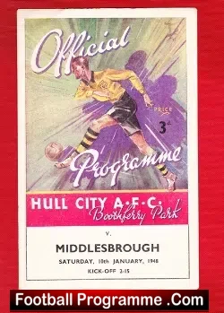 Hull City v Middlesbrough 1948