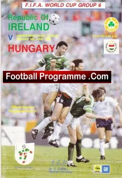 Ireland v Hungary 1989 – Multi Autographed – Signed