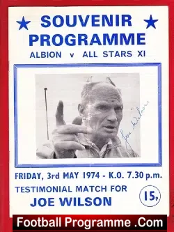 Joe Wilson Testimonial Benefit Brighton - Multi Autographed 1974 - football programme