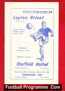 Leyton Orient v Sheffield United 1960 - football programme