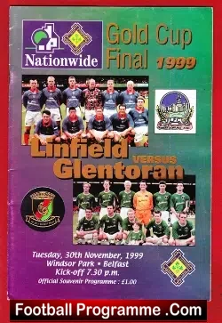 Linfield v Glentoran 1999 - Irish Cup Final - football programme