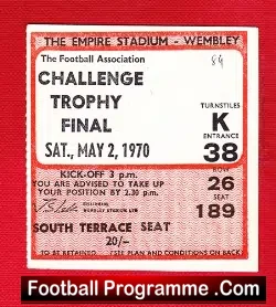 Macclesfield Town v Telford 1970 – Challenge Trophy Final Ticket