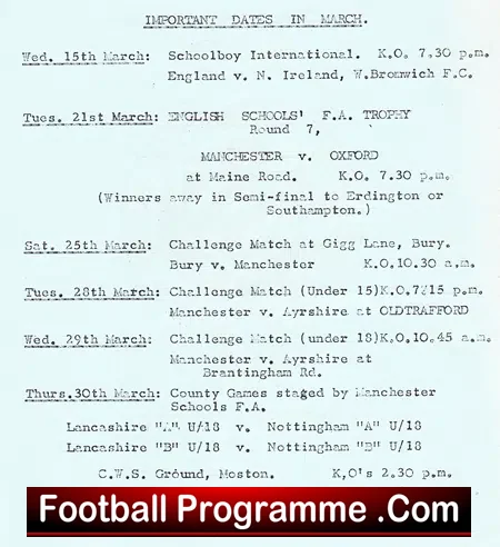 Manchester Boys v Blackpool Boys Lancashire School FA Cup Final