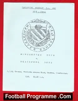 Manchester Boys v Blackpool Boys Lancashire School FA Cup Final