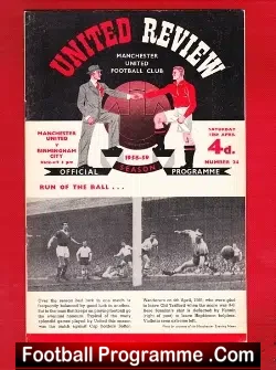 Manchester United v Birmingham City 1959 - football programme