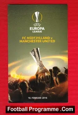 Midtjylland v Manchester United 2016 Europa League - Denmark - football programme