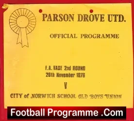 Parson Drove United v City of Norwich School Old Boys 1976